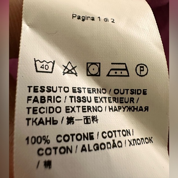 P_JEAN Fuchsia‎ Long Sleeve Top Made in Italy 100% Cotton Sz L NWT A 0263 - Picture 10 of 10